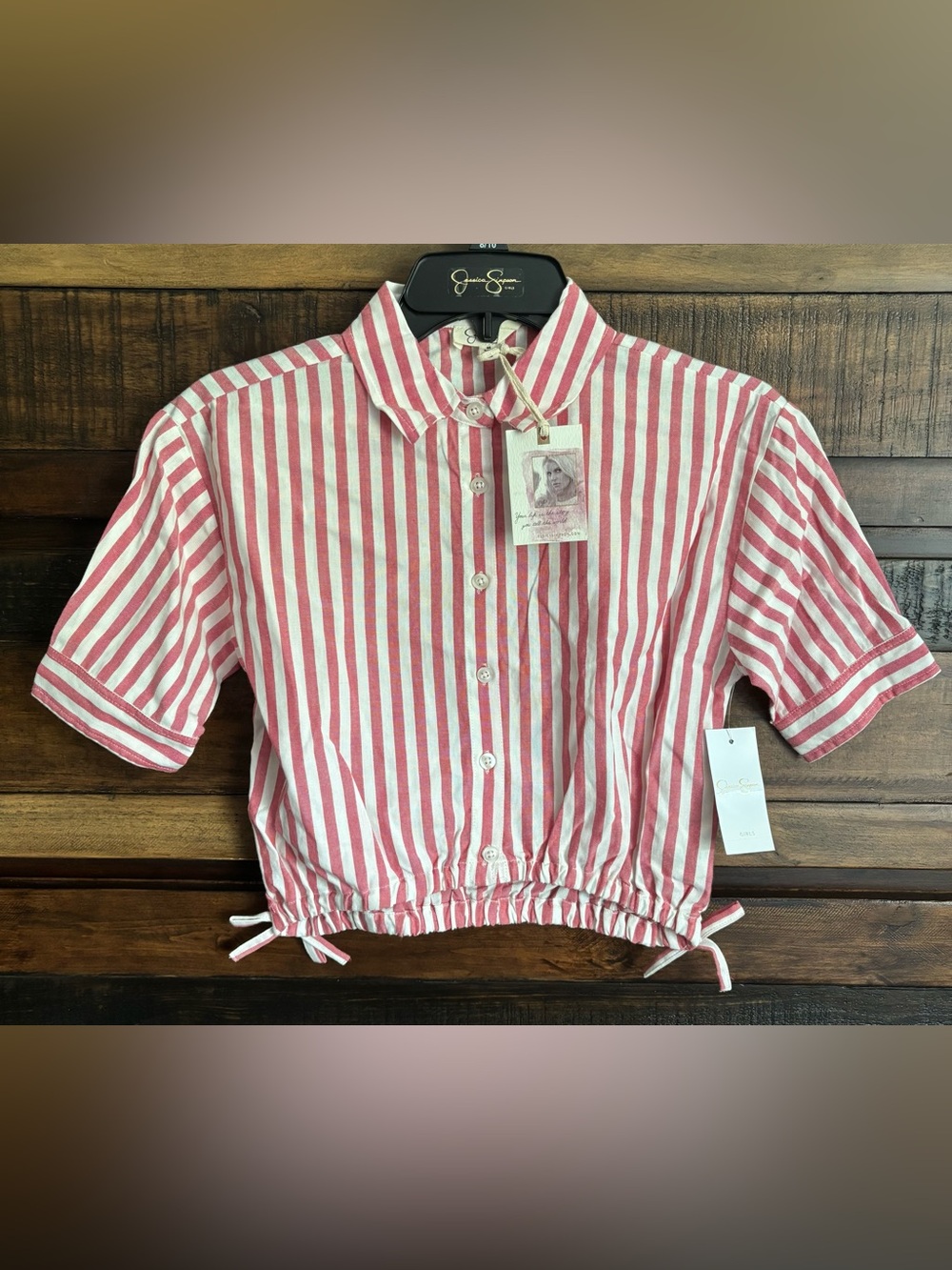 ✨NWT Jessica Simpson Girls Striped Red Kids Shirt✨